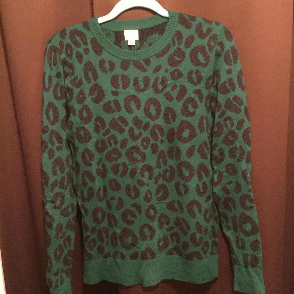 Green Animal Print Sweater